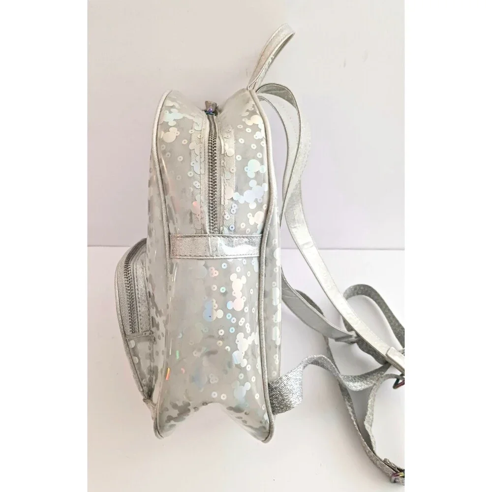 Disney Parks Loungefly Magic Mirror Metallic Mini Backpack Clear Holographic